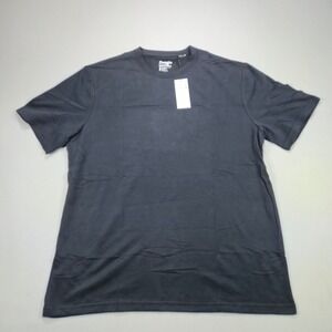 Zengjo T-Shirt Basic Crew Neck Solid Black Mens XL M726T New